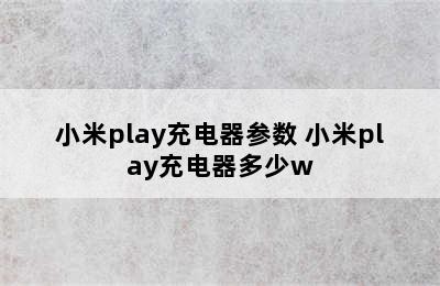 小米play充电器参数 小米play充电器多少w